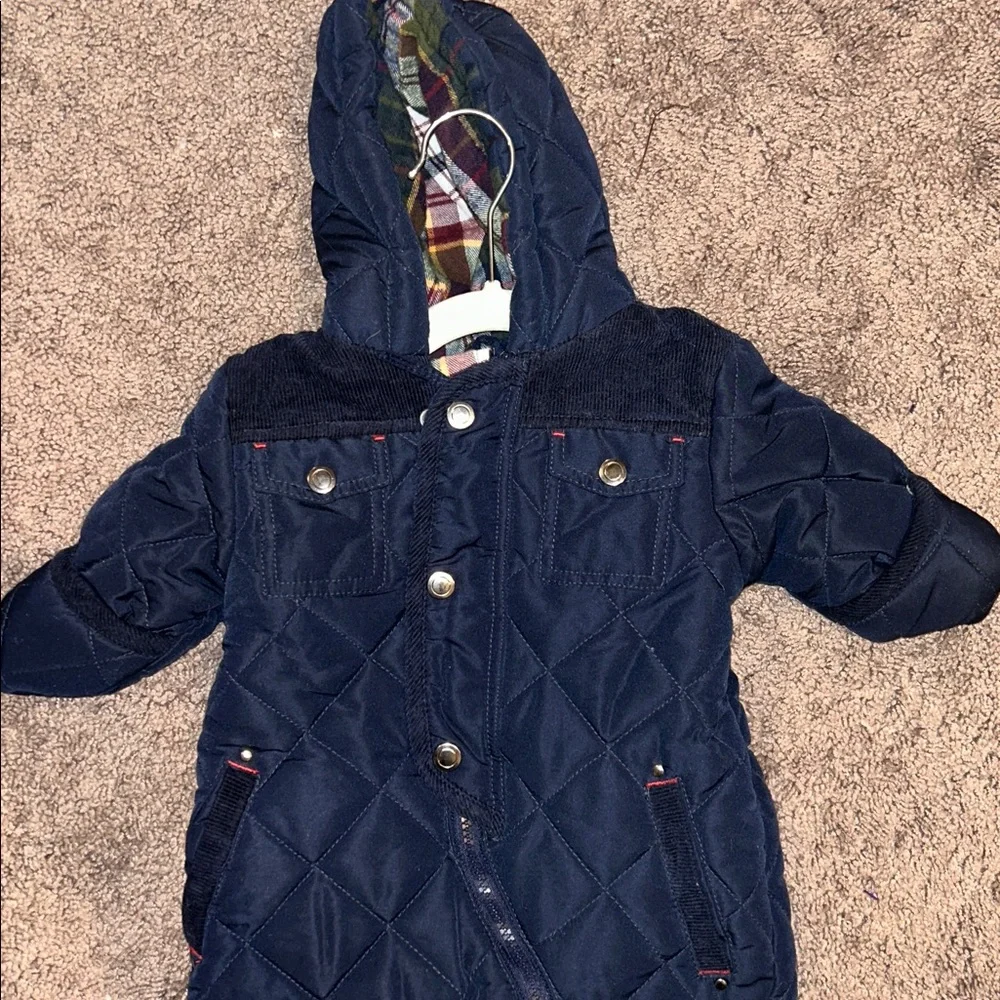 Rothschild Infant Navy Blue Quilted Bunting Snowsuit 3/6m